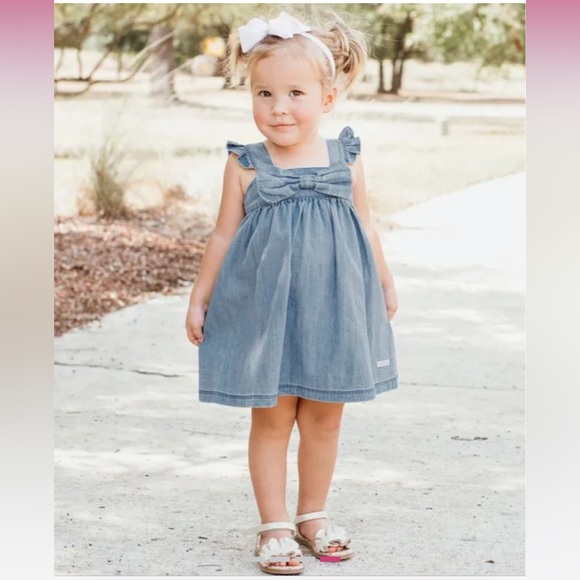 Ruffle Butts Flutter Bow Woven Dress - Picture 8 of 8